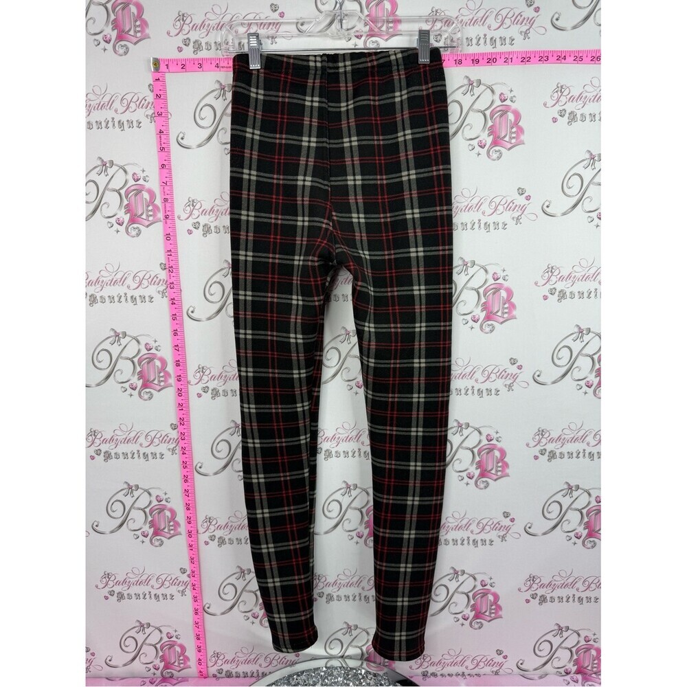 JUST COZY fleece lined pants leggings tights black red  Plush Fleece